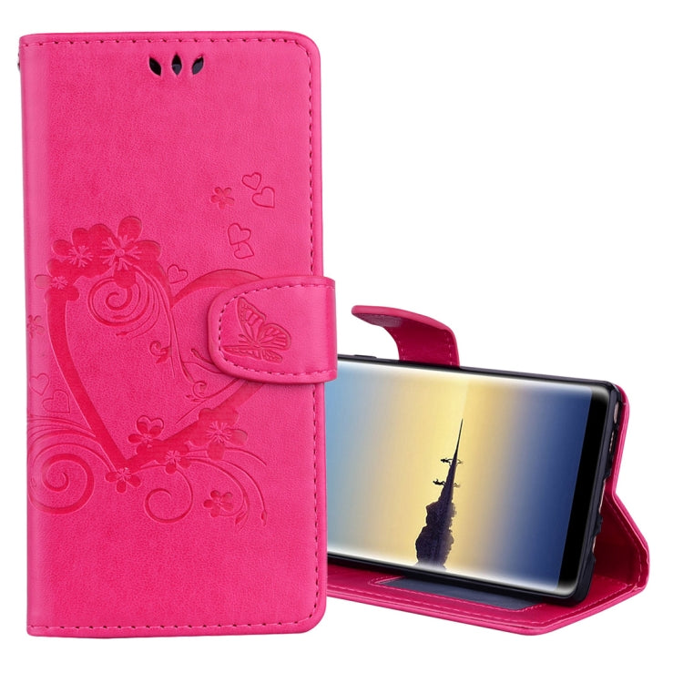 For Galaxy Note 8 Pressed Flowers Butterfly Love Pattern Horizontal Flip Leather Case with Holder & Card Slots & Wallet & Lanyard & Photo Frame