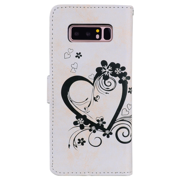 For Galaxy Note 8 Pressed Flowers Butterfly Love Pattern Horizontal Flip Leather Case with Holder & Card Slots & Wallet & Lanyard & Photo Frame