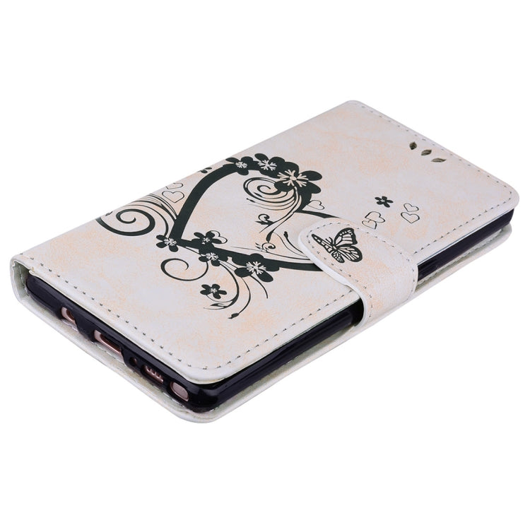 For Galaxy Note 8 Pressed Flowers Butterfly Love Pattern Horizontal Flip Leather Case with Holder & Card Slots & Wallet & Lanyard & Photo Frame