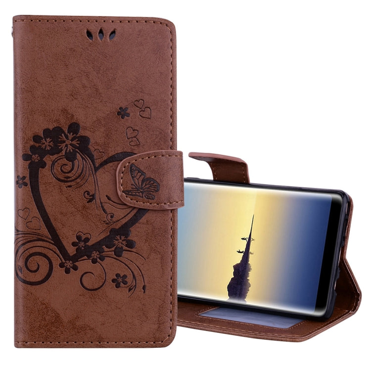 For Galaxy Note 8 Pressed Flowers Butterfly Love Pattern Horizontal Flip Leather Case with Holder & Card Slots & Wallet & Lanyard & Photo Frame
