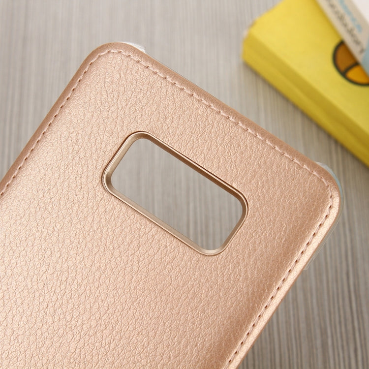 For Galaxy S8 Litchi Texture Paste Skin PU Leather + PC Case