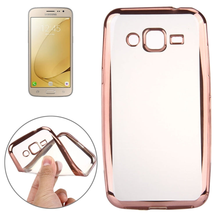 For Galaxy J1 (2016) / J120 Electroplating Transparent Soft TPU Protective Cover Case