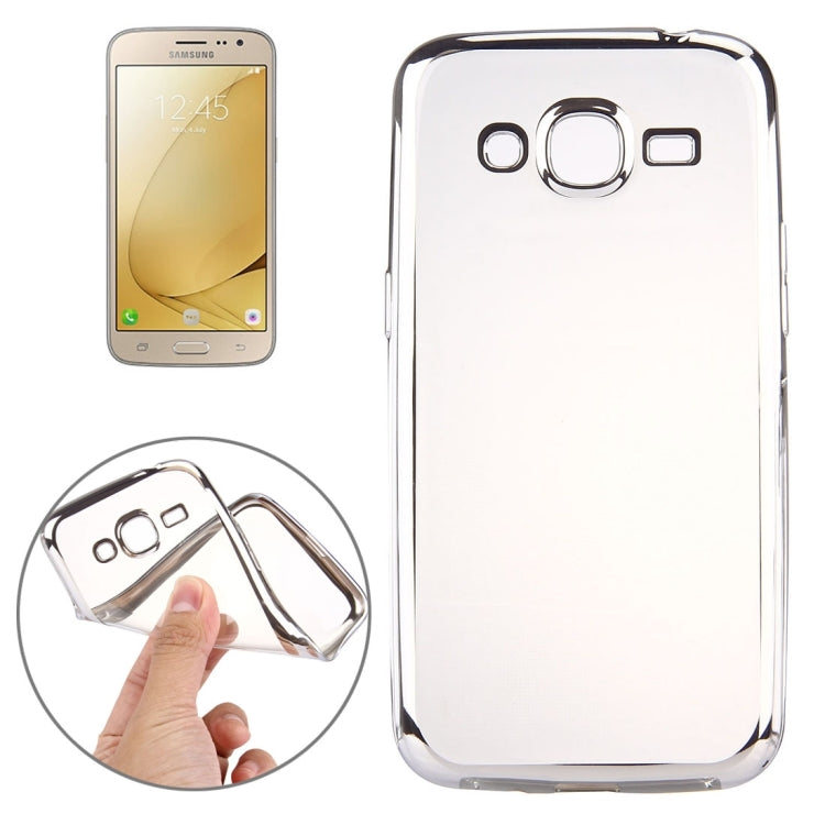 For Galaxy J1 (2016) / J120 Electroplating Transparent Soft TPU Protective Cover Case