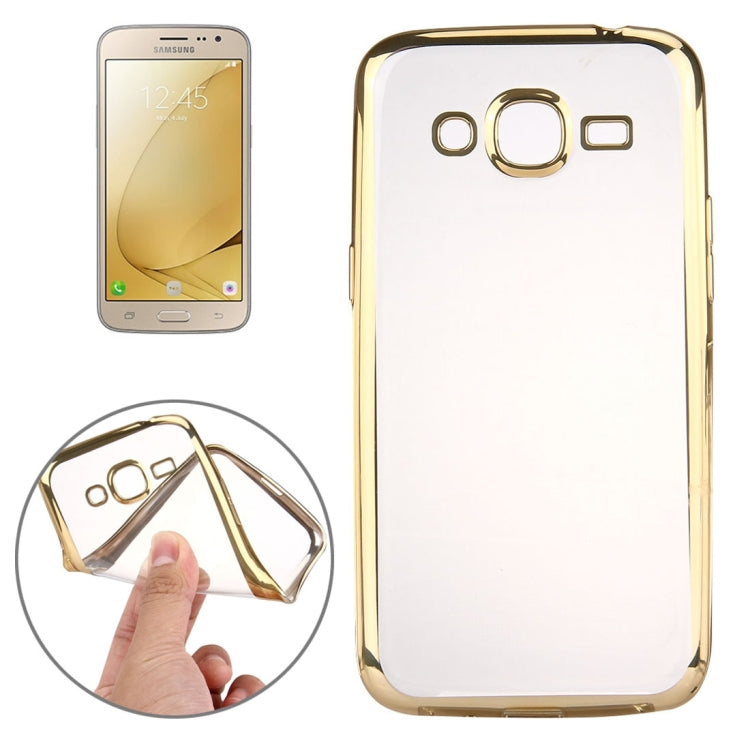 For Galaxy J3 / J300 Electroplating Transparent Soft TPU Protective Cover Case