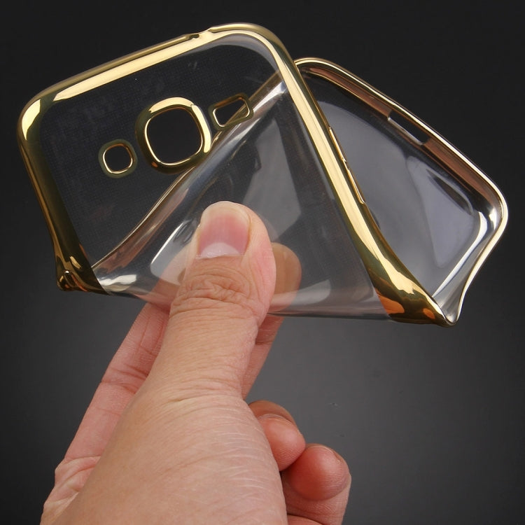 For Galaxy J3 / J300 Electroplating Transparent Soft TPU Protective Cover Case
