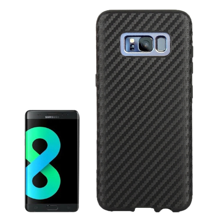For Galaxy S8 + / G955 Carbon Fibre Texture PU Leather Protection Back Cover Case