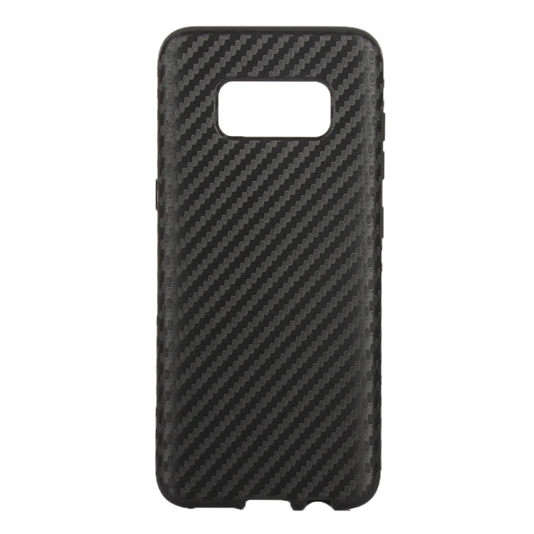 For Galaxy S8 + / G955 Carbon Fibre Texture PU Leather Protection Back Cover Case