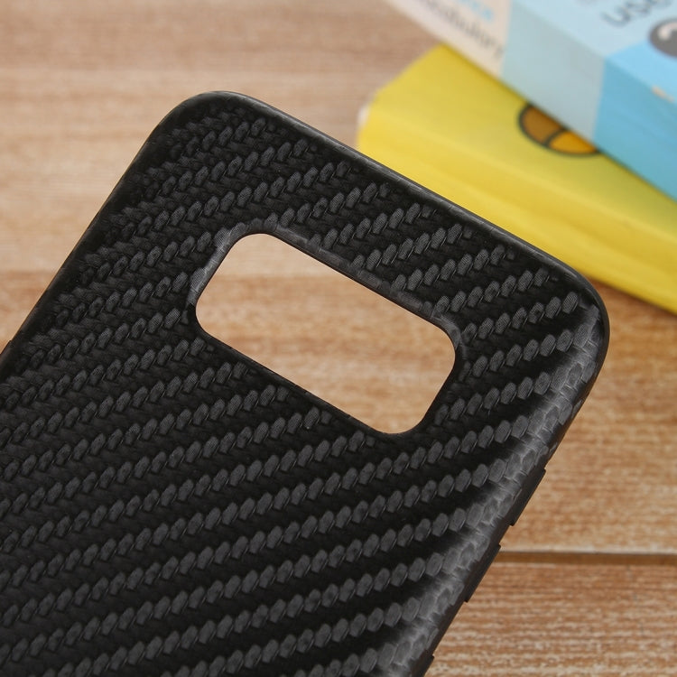 For Galaxy S8 + / G955 Carbon Fibre Texture PU Leather Protection Back Cover Case