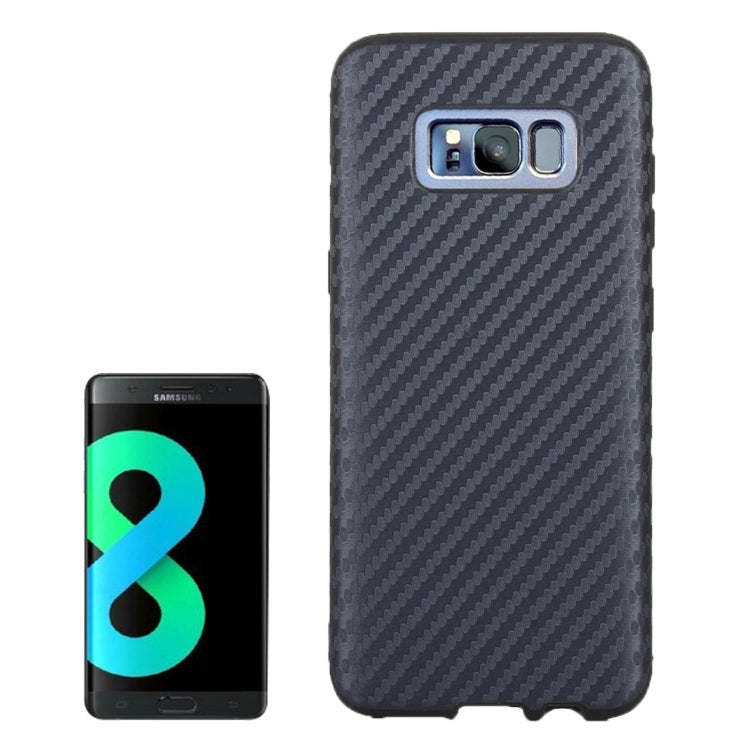 For Galaxy S8 + / G955 Carbon Fibre Texture PU Leather Protection Back Cover Case