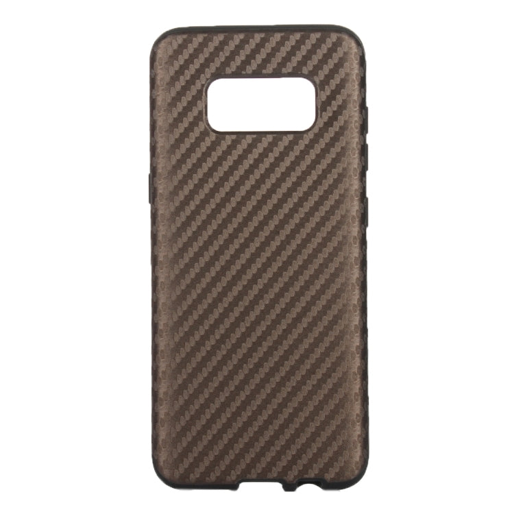 For Galaxy S8 Carbon Fibre Texture PU Leather Protection Back Cover Case
