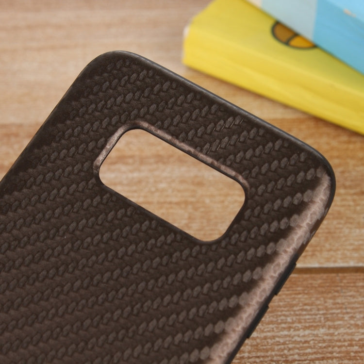For Galaxy S8 Carbon Fibre Texture PU Leather Protection Back Cover Case
