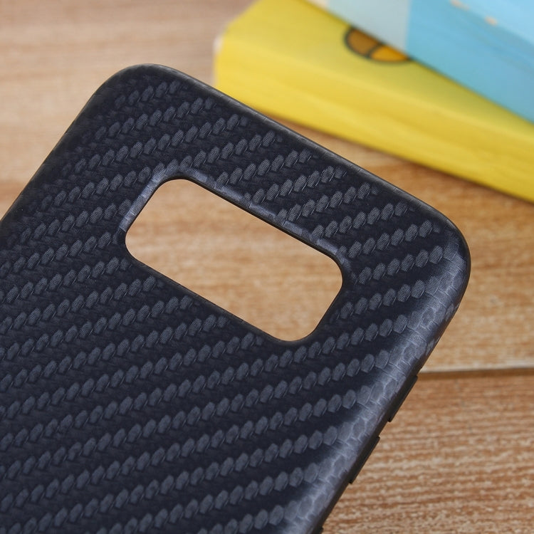 For Galaxy S8 Carbon Fibre Texture PU Leather Protection Back Cover Case