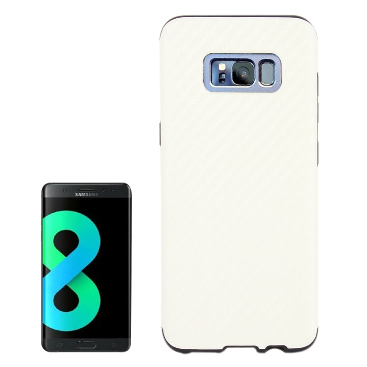 For Galaxy S8 Carbon Fibre Texture PU Leather Protection Back Cover Case