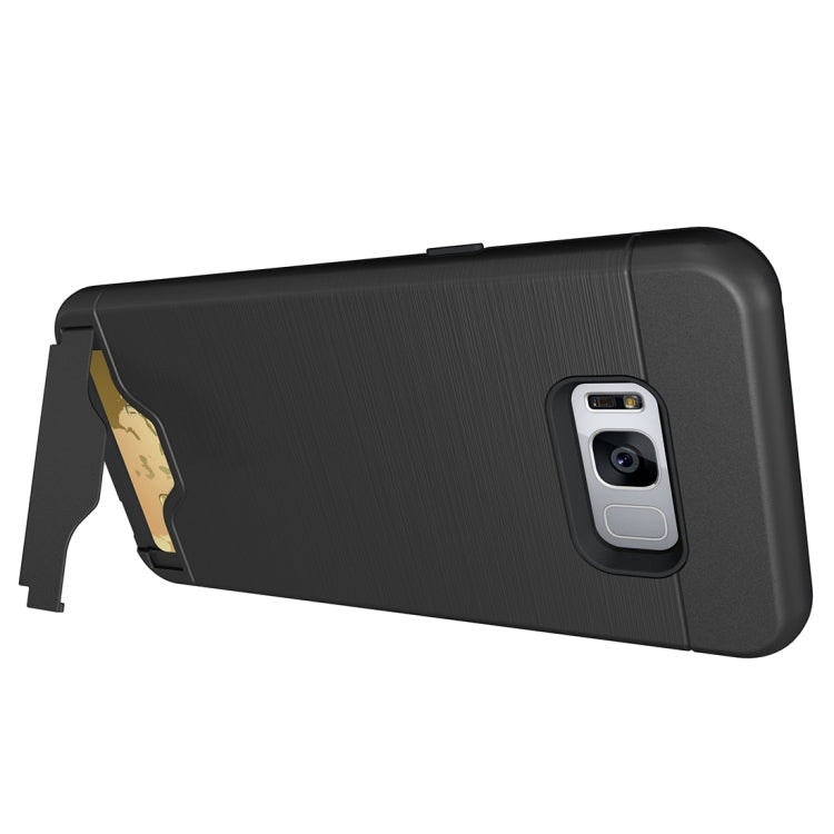 For Galaxy S8 Brushed Texture Separable PC + TPU Protective Combination Back Case with Holder & Card Slot