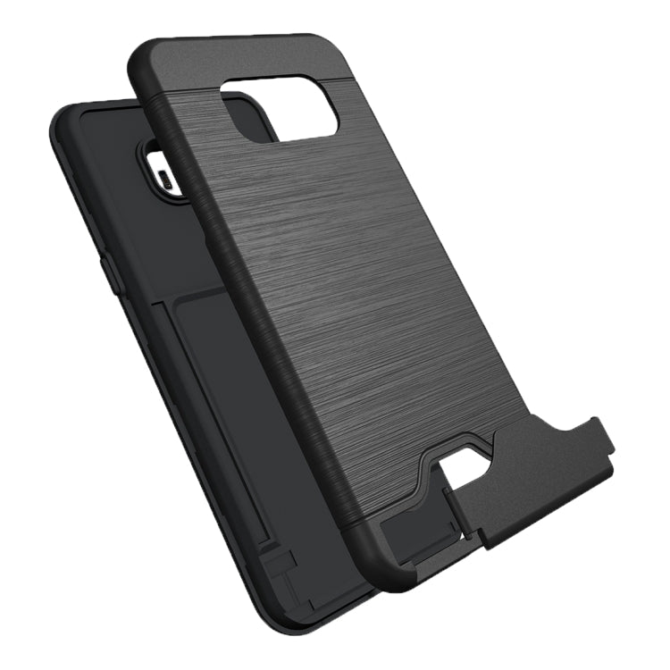 For Galaxy S8 Brushed Texture Separable PC + TPU Protective Combination Back Case with Holder & Card Slot