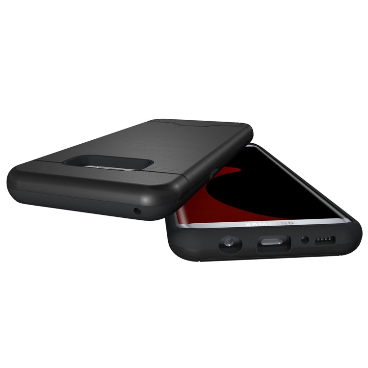 For Galaxy S8 Brushed Texture Separable PC + TPU Protective Combination Back Case with Holder & Card Slot
