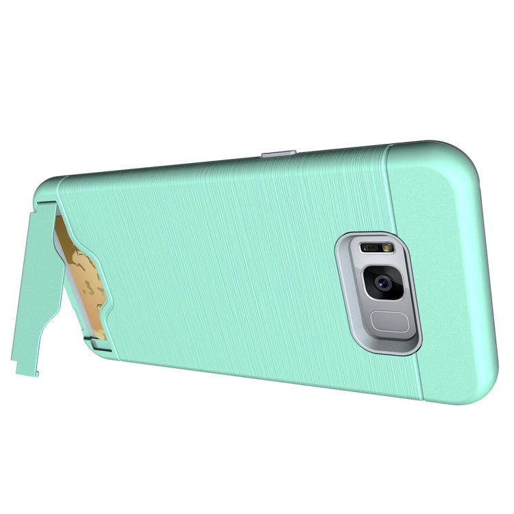 For Galaxy S8 Brushed Texture Separable PC + TPU Protective Combination Back Case with Holder & Card Slot