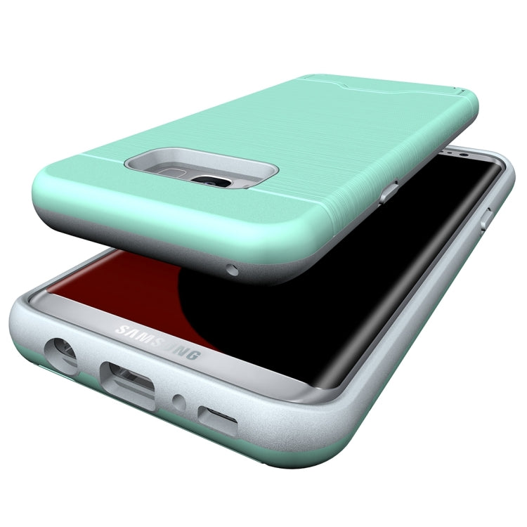 For Galaxy S8 Brushed Texture Separable PC + TPU Protective Combination Back Case with Holder & Card Slot