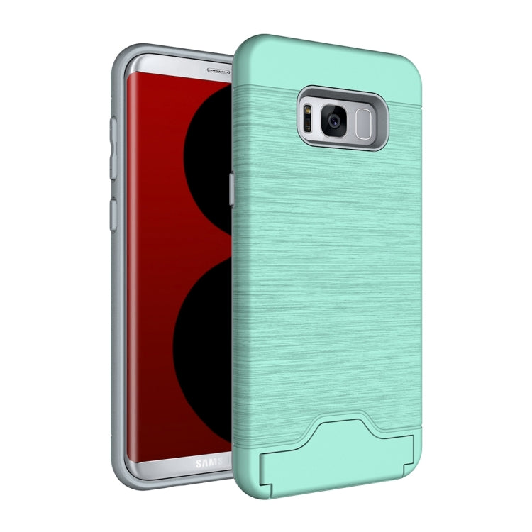 For Galaxy S8 + / G955 Brushed Texture Separable PC + TPU Protective Combination Back Case with Holder & Card Slot
