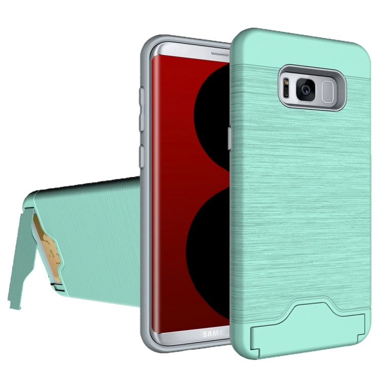 For Galaxy S8 + / G955 Brushed Texture Separable PC + TPU Protective Combination Back Case with Holder & Card Slot