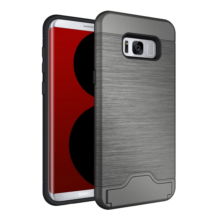 For Galaxy S8 + / G955 Brushed Texture Separable PC + TPU Protective Combination Back Case with Holder & Card Slot