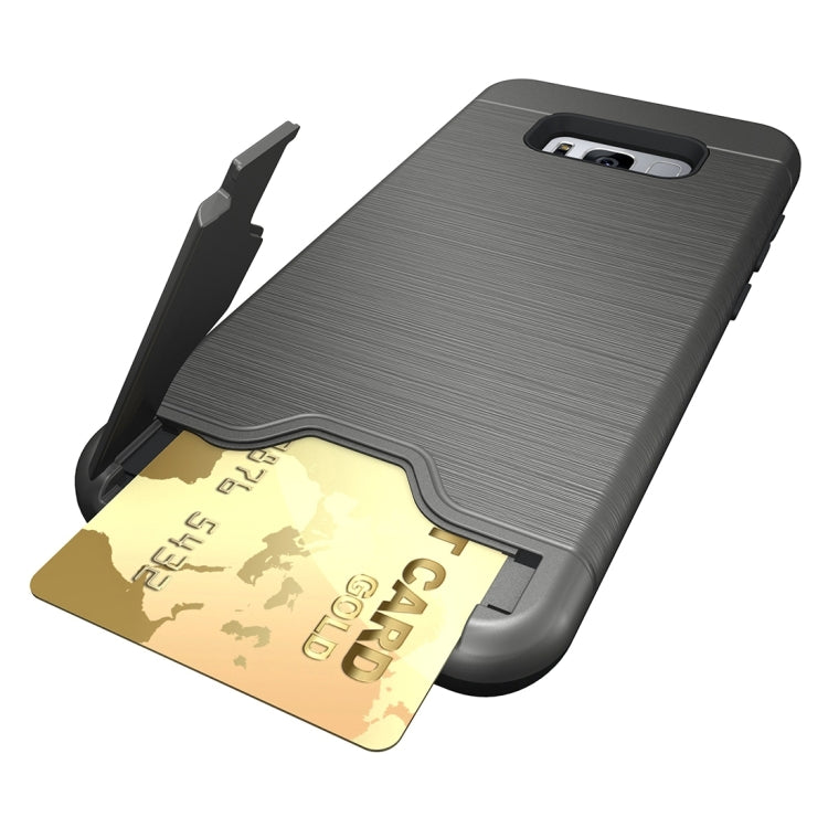 For Galaxy S8 + / G955 Brushed Texture Separable PC + TPU Protective Combination Back Case with Holder & Card Slot