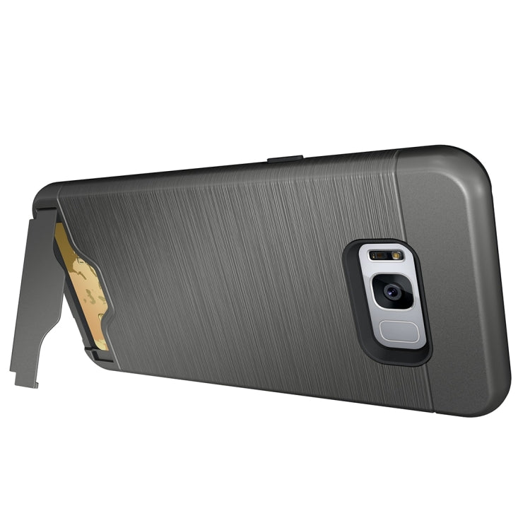 For Galaxy S8 + / G955 Brushed Texture Separable PC + TPU Protective Combination Back Case with Holder & Card Slot
