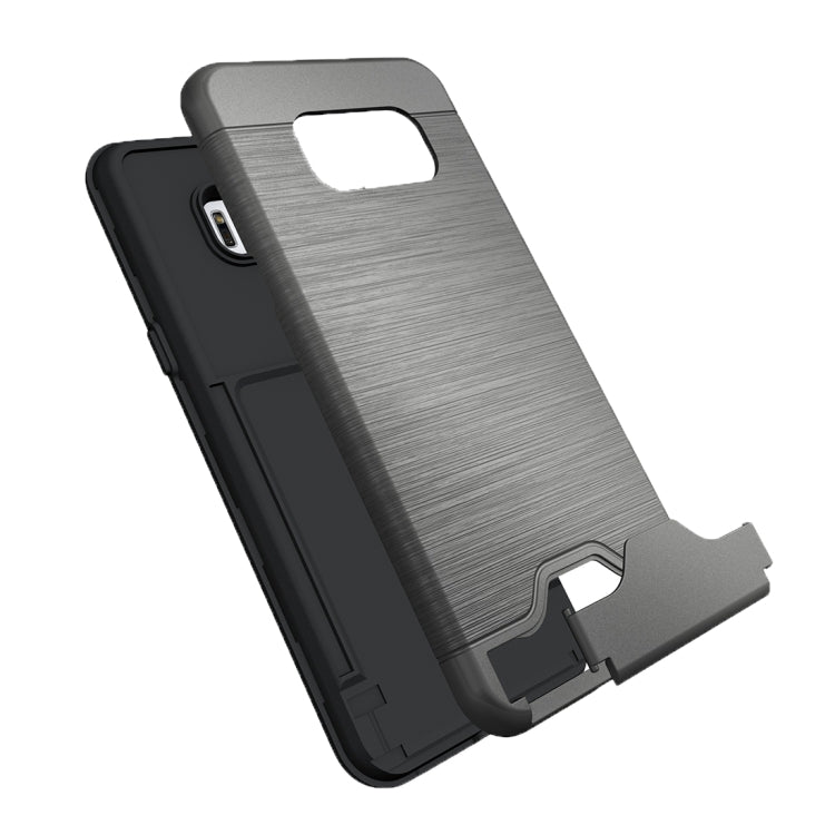 For Galaxy S8 + / G955 Brushed Texture Separable PC + TPU Protective Combination Back Case with Holder & Card Slot