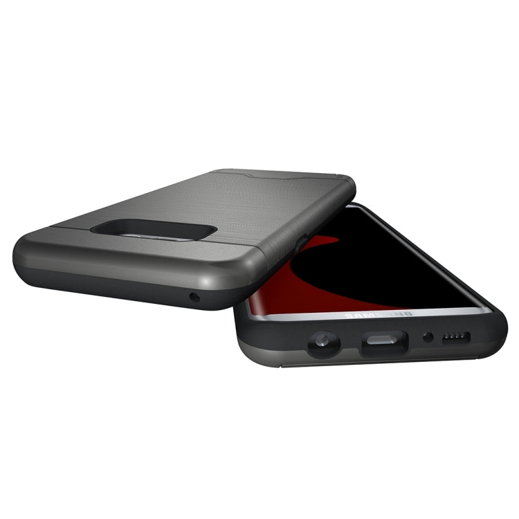 For Galaxy S8 + / G955 Brushed Texture Separable PC + TPU Protective Combination Back Case with Holder & Card Slot