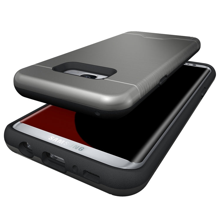 For Galaxy S8 + / G955 Brushed Texture Separable PC + TPU Protective Combination Back Case with Holder & Card Slot