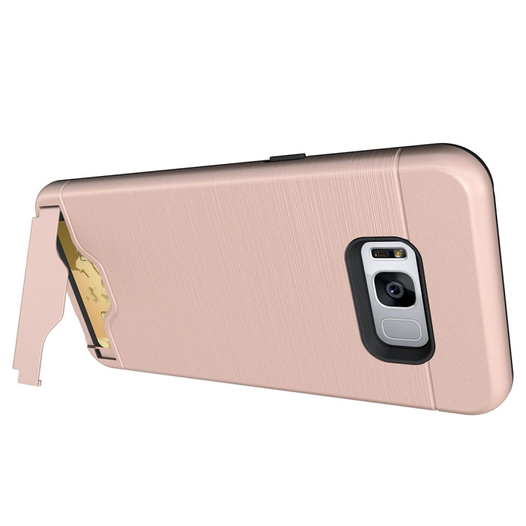 For Galaxy S8 + / G955 Brushed Texture Separable PC + TPU Protective Combination Back Case with Holder & Card Slot