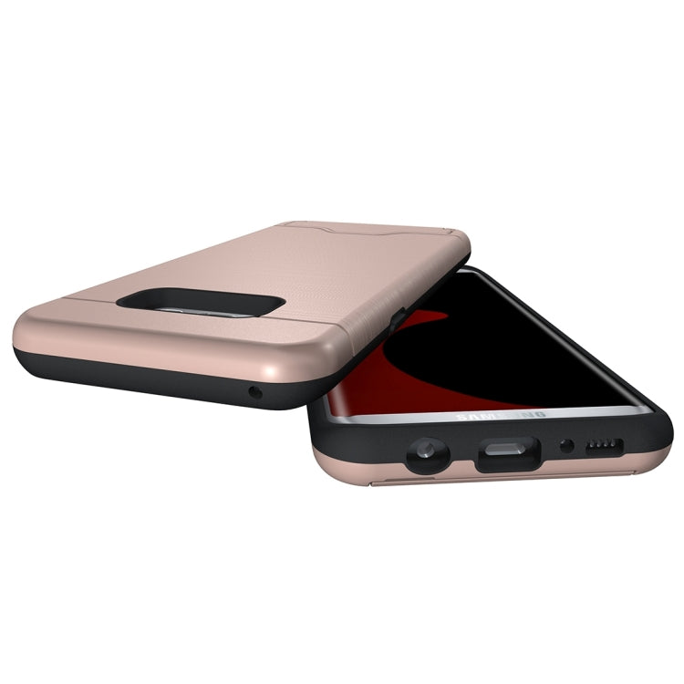For Galaxy S8 + / G955 Brushed Texture Separable PC + TPU Protective Combination Back Case with Holder & Card Slot