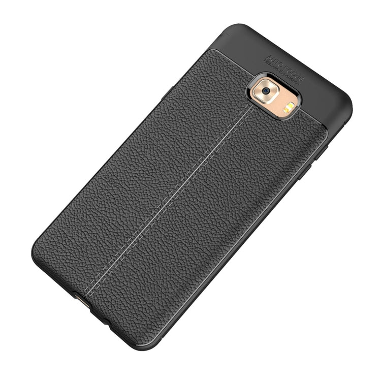 For Galaxy C9 Pro Litchi Texture Design Soft TPU Anti-skip Protective Cover Back Case