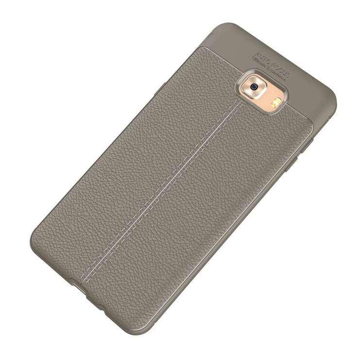 For Galaxy C9 Pro Litchi Texture Design Soft TPU Anti-skip Protective Cover Back Case