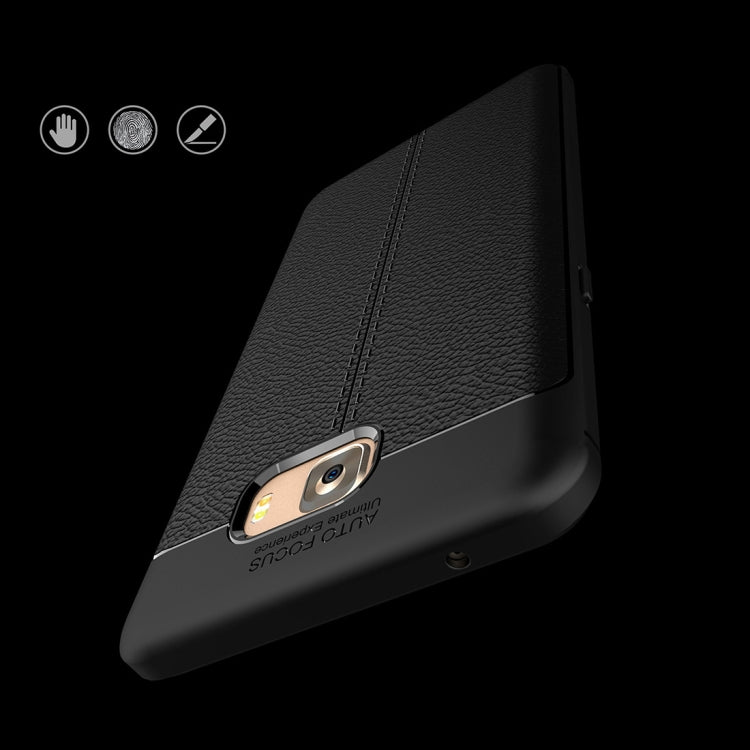 For Galaxy C9 Pro Litchi Texture Design Soft TPU Anti-skip Protective Cover Back Case