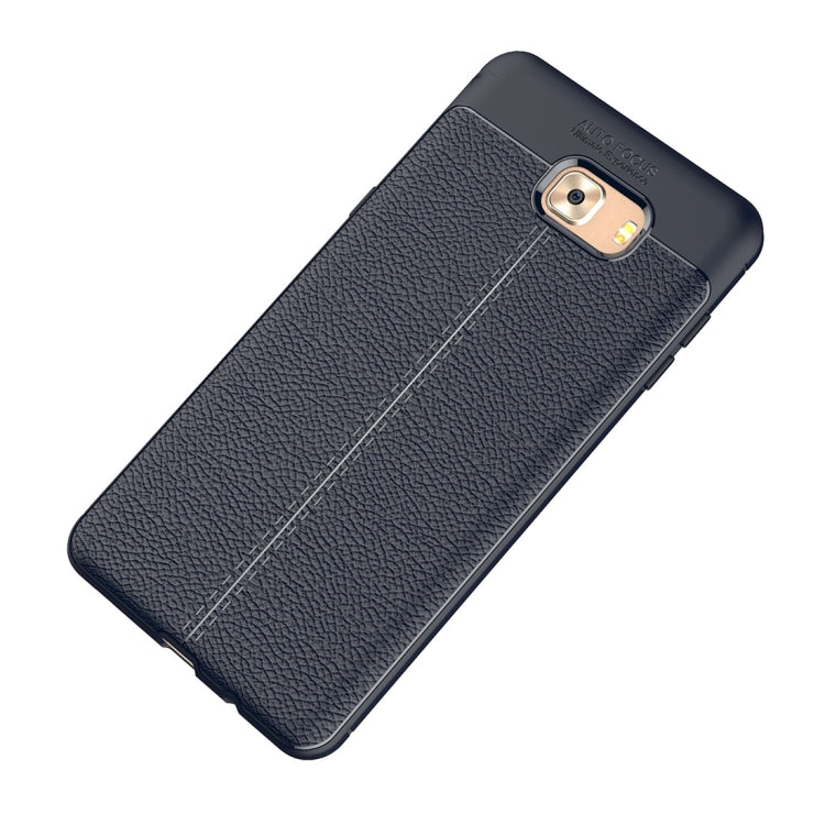 For Galaxy C9 Pro Litchi Texture Design Soft TPU Anti-skip Protective Cover Back Case