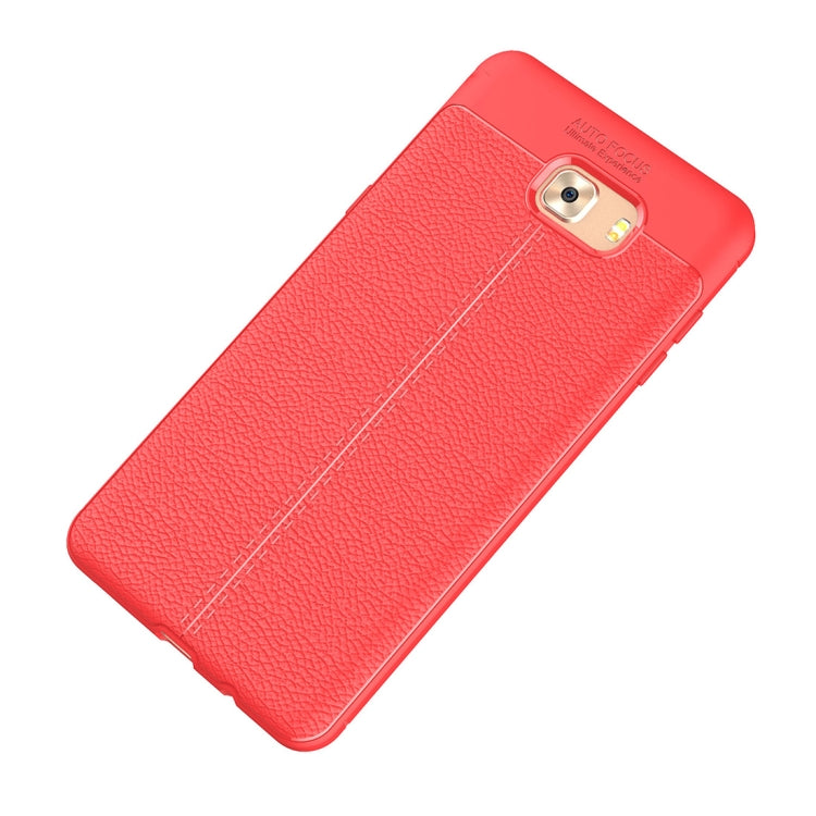 For Galaxy C9 Pro Litchi Texture Design Soft TPU Anti-skip Protective Cover Back Case