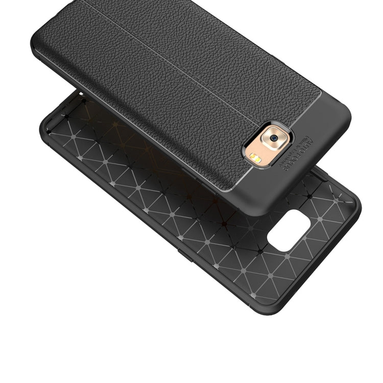 For Galaxy C9 Pro Litchi Texture Design Soft TPU Anti-skip Protective Cover Back Case