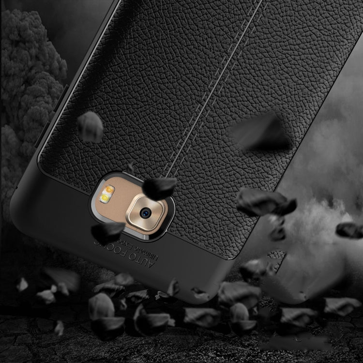 For Galaxy C9 Pro Litchi Texture Design Soft TPU Anti-skip Protective Cover Back Case