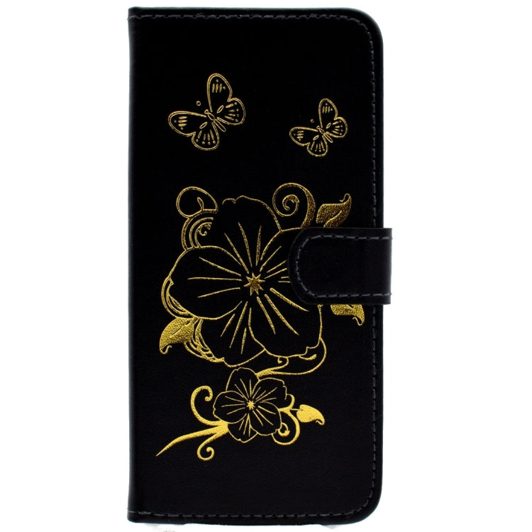 For Galaxy S6 / G920 Bronzing Butterfly Pattern Horizontal Flip PU Leather Case with Holder & Card Slots & Wallet