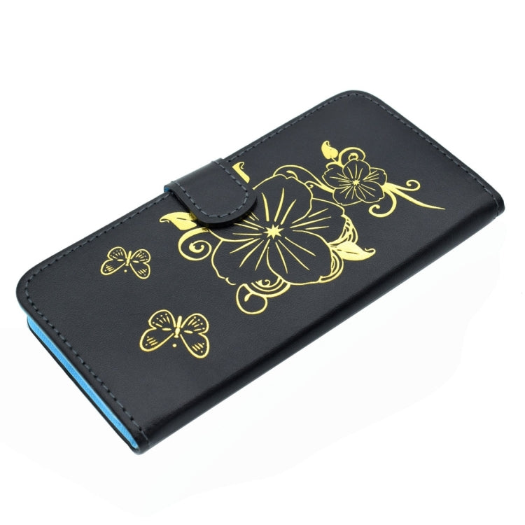 For Galaxy S6 / G920 Bronzing Butterfly Pattern Horizontal Flip PU Leather Case with Holder & Card Slots & Wallet