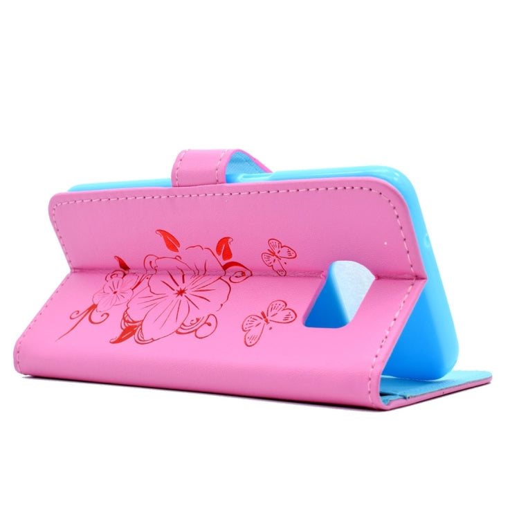 For Galaxy S6 / G920 Bronzing Butterfly Pattern Horizontal Flip PU Leather Case with Holder & Card Slots & Wallet