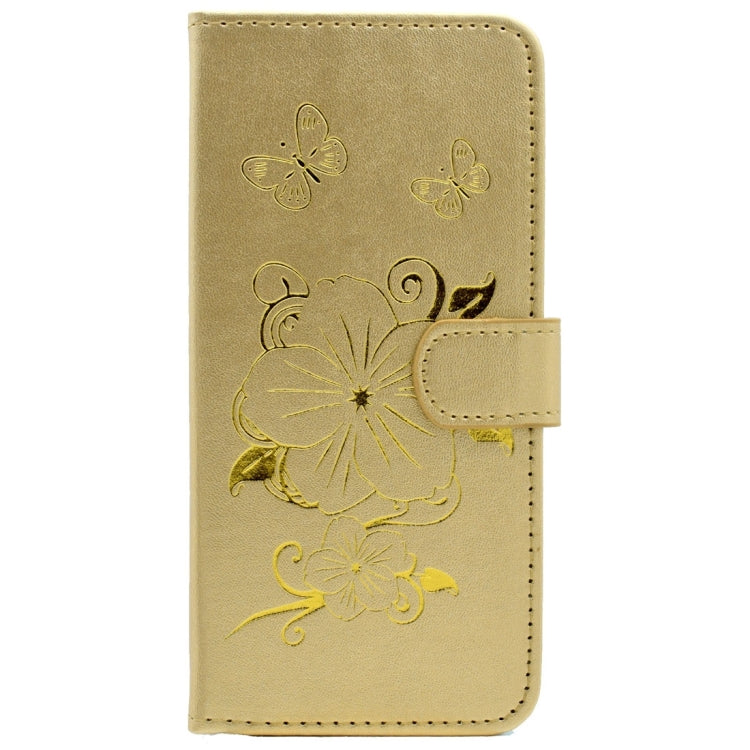 For Galaxy S6 / G920 Bronzing Butterfly Pattern Horizontal Flip PU Leather Case with Holder & Card Slots & Wallet