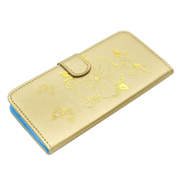 For Galaxy S6 Edge / G925 Bronzing Butterfly Pattern Horizontal Flip PU Leather Case with Holder & Card Slots & Wallet