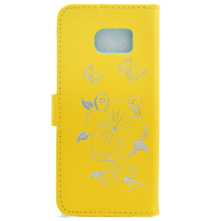 For Galaxy S7 Edge / G935 Bronzing Butterfly Pattern Horizontal Flip PU Leather Case with Holder & Card Slots & Wallet