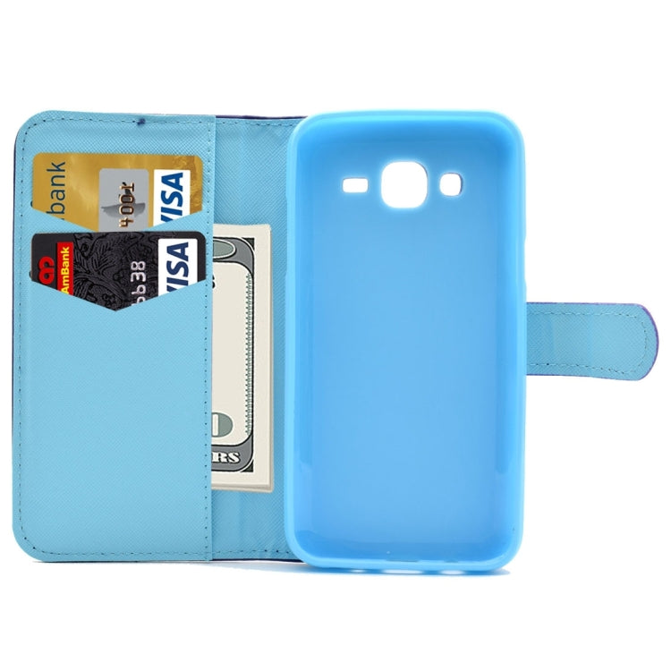 For Galaxy J5 / J500 Bronzing Butterfly Pattern Horizontal Flip PU Leather Case with Holder & Card Slots & Wallet