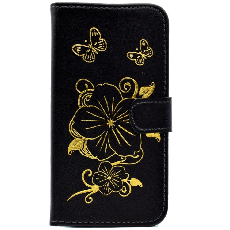 For Galaxy J5 (2016)  / J510 Bronzing Butterfly Pattern Horizontal Flip PU Leather Case with Holder & Card Slots & Wallet
