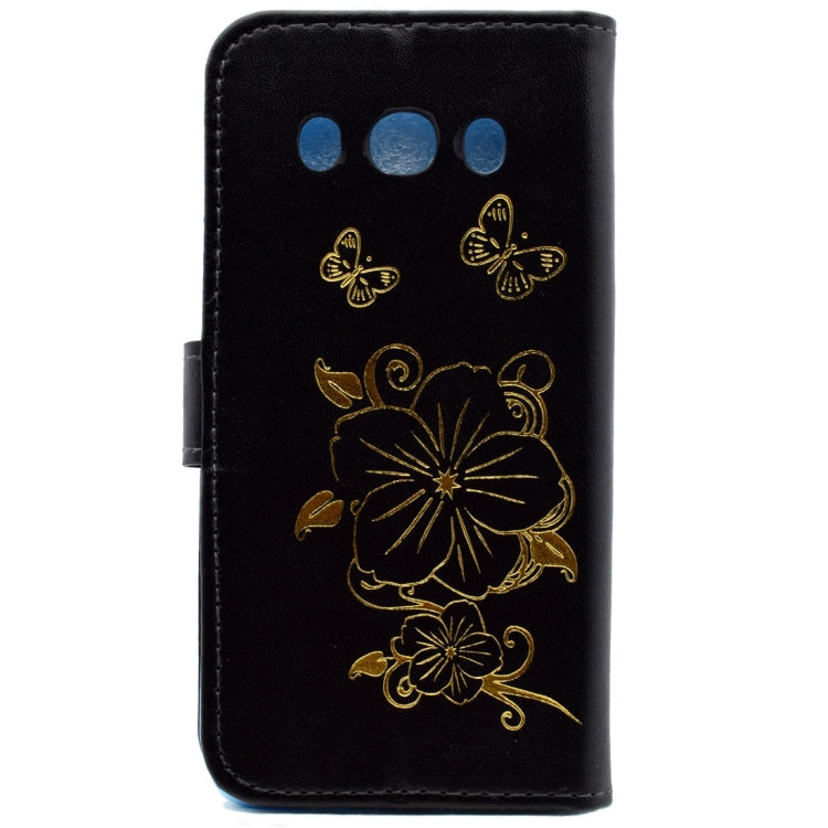 For Galaxy J5 (2016)  / J510 Bronzing Butterfly Pattern Horizontal Flip PU Leather Case with Holder & Card Slots & Wallet