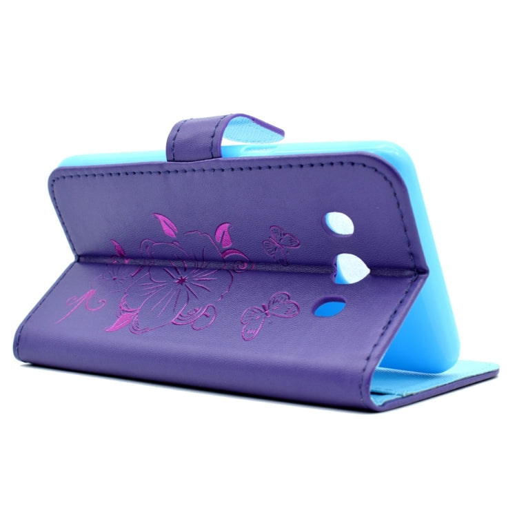 For Galaxy J5 (2016)  / J510 Bronzing Butterfly Pattern Horizontal Flip PU Leather Case with Holder & Card Slots & Wallet
