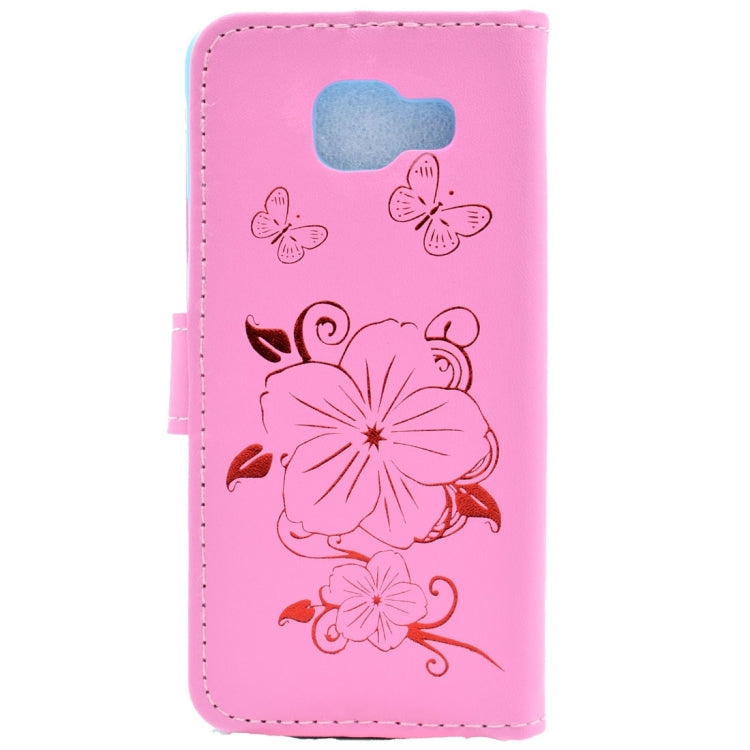 For Galaxy A3 (2016) / A310 Bronzing Butterfly Pattern Horizontal Flip PU Leather Case with Holder & Card Slots & Wallet